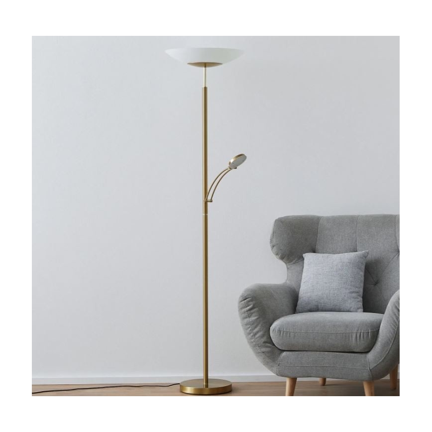 Paul Neuhaus 655-60 - LED-hämardatav põrandalamp ALFRED LED/28W/230V+LED/4W/230V messing