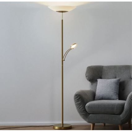 Paul Neuhaus 655-60 - LED-hämardatav põrandalamp ALFRED LED/28W/230V+LED/4W/230V messing