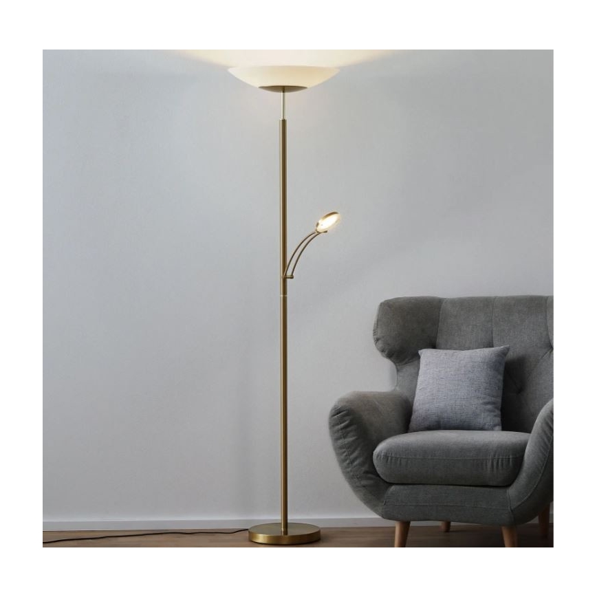 Paul Neuhaus 655-60 - LED-hämardatav põrandalamp ALFRED LED/28W/230V+LED/4W/230V messing