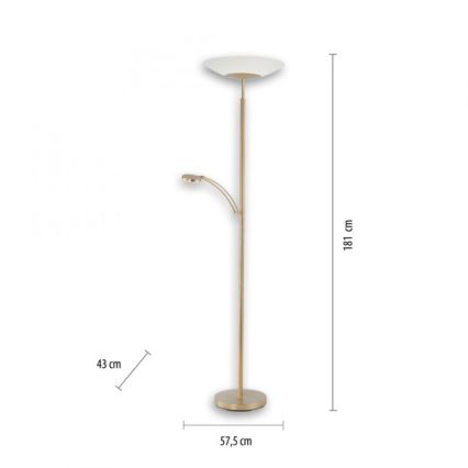 Paul Neuhaus - 655-60 - LED Hämardatav lamp ALFRED 1xLED/28W/230V+1xLED/4W/230V messing