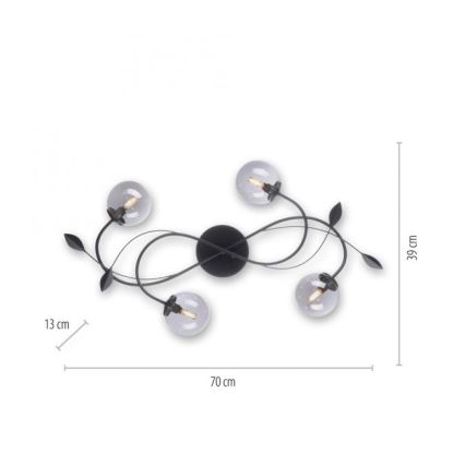 Paul Neuhaus 6724-18 - LED Pinnale kinnitatav lühter WIDOW 4xG9/3W/230V