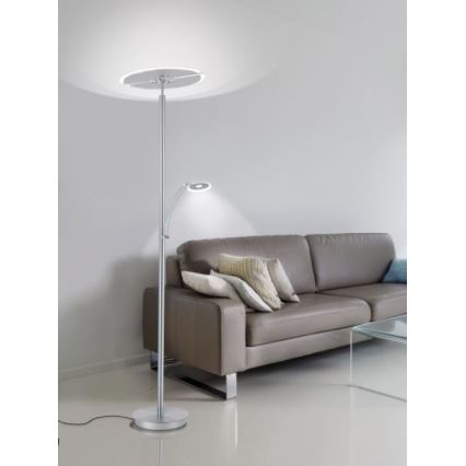 Paul Neuhaus 673-55 - LED Hämardatav põrandalamp ARTUR 2xLED/21W/230V+1xLED/6W läikiv kroom