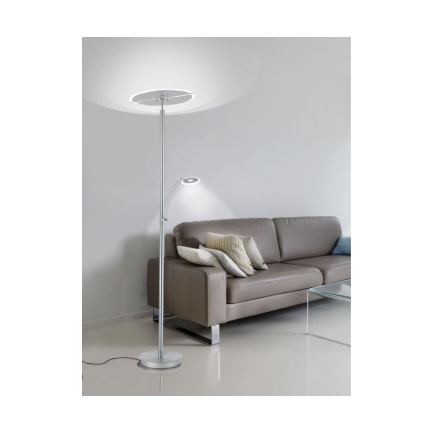 Paul Neuhaus 673-55 - LED Hämardatav põrandalamp ARTUR 2xLED/21W/230V+1xLED/6W läikiv kroom