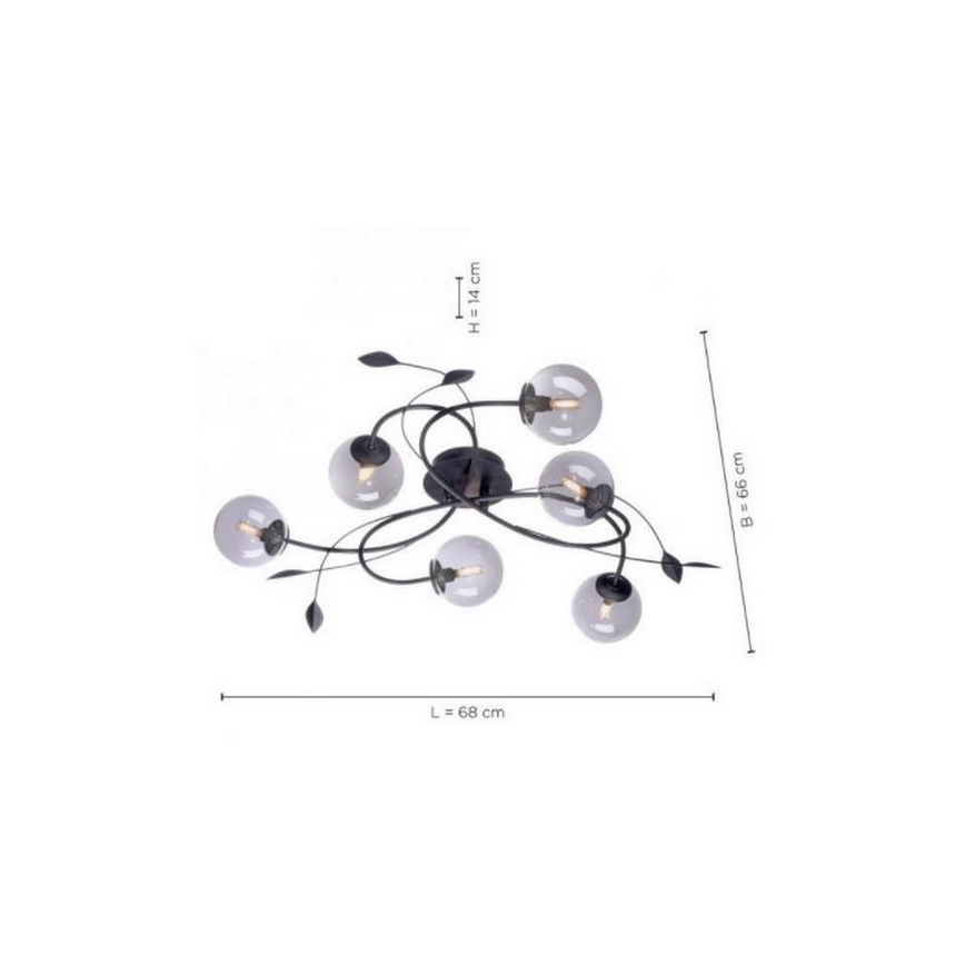 Paul Neuhaus 6737-18 - LED Pinnale kinnitatav lühter WIDOW 6xG9/3W/230V