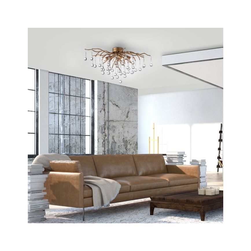 Paul Neuhaus 8090-11 - Pinnale kinnitatav lühter ICICLE 4xG9/40W/230V 30x60 cm messing