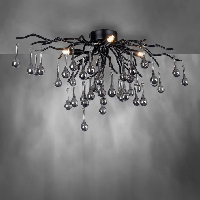 Paul Neuhaus 8090-18 - Pinnapealne lühter ICICLE 4xG9/40W/230V 30x60 cm must