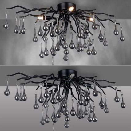Paul Neuhaus 8090-18 - Pinnapealne lühter ICICLE 4xG9/40W/230V 30x60 cm must