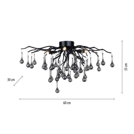 Paul Neuhaus 8090-18 - Pinnapealne lühter ICICLE 4xG9/40W/230V 30x60 cm must