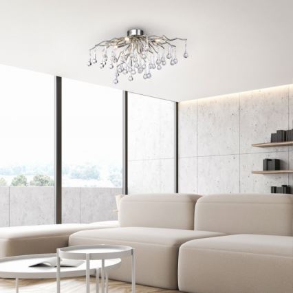 Paul Neuhaus 8090-55 - Pinnale kinnitatav lühter ICICLE 4xG9/40W/230V 30x60 cm läikiv kroom