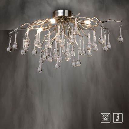 Paul Neuhaus 8090-55 - Pinnale kinnitatav lühter ICICLE 4xG9/40W/230V 30x60 cm läikiv kroom