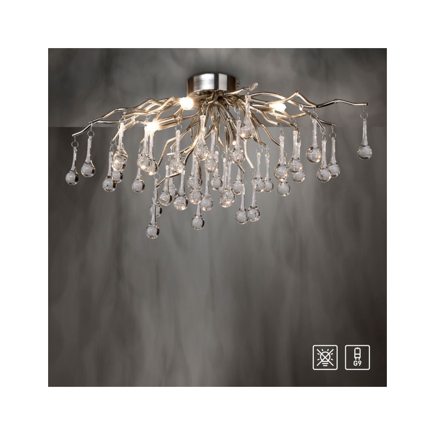 Paul Neuhaus 8090-55 - Pinnale kinnitatav lühter ICICLE 4xG9/40W/230V 30x60 cm läikiv kroom