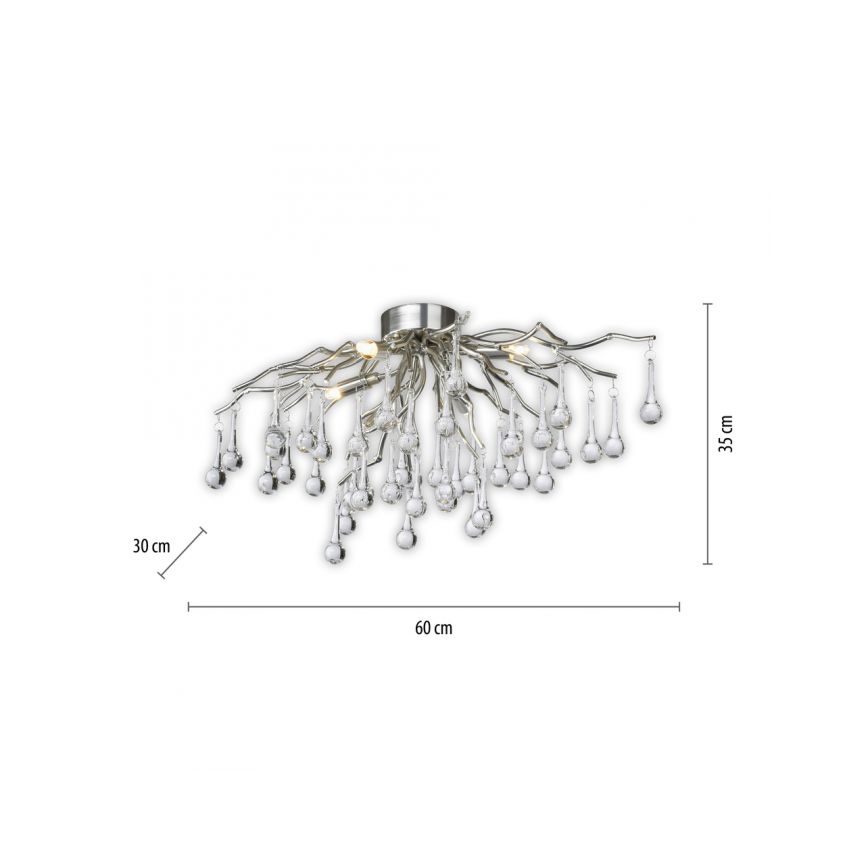 Paul Neuhaus 8090-55 - Pinnale kinnitatav lühter ICICLE 4xG9/40W/230V 30x60 cm läikiv kroom