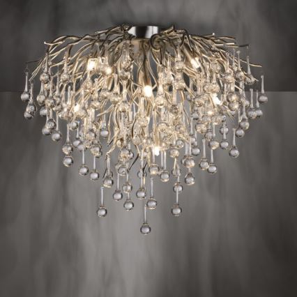 Paul Neuhaus 8091-55 - Pinnale kinnitatav lühter ICICLE 9xG9/40W/230V d. 50 cm läikiv kroom