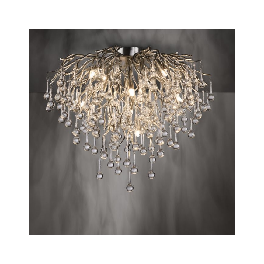 Paul Neuhaus 8091-55 - Pinnale kinnitatav lühter ICICLE 9xG9/40W/230V d. 50 cm läikiv kroom