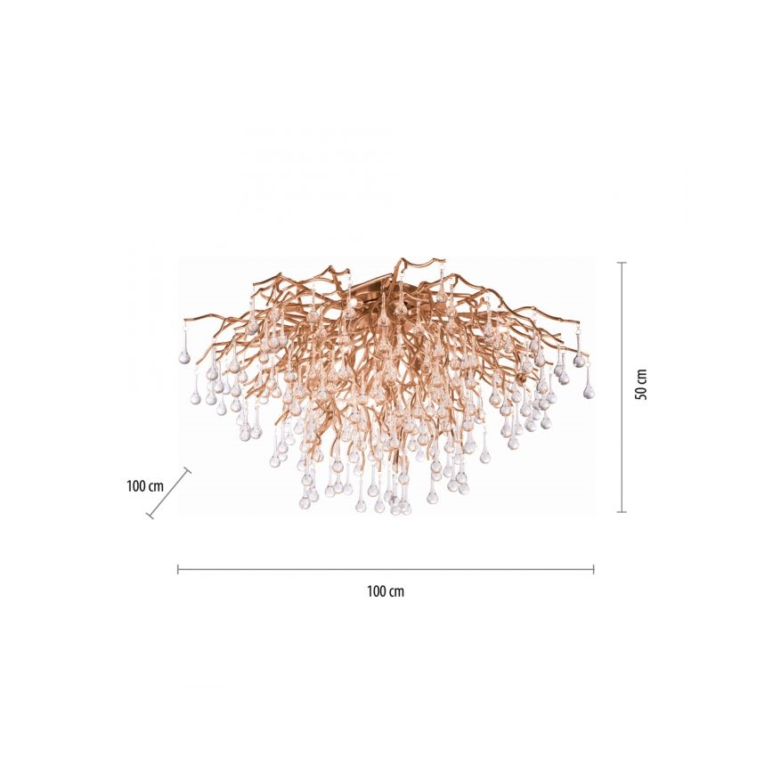 Paul Neuhaus 8092-11 - Pinnale kinnitatav lühter ICICLE 14xG9/40W/230V d. 100 cm messing