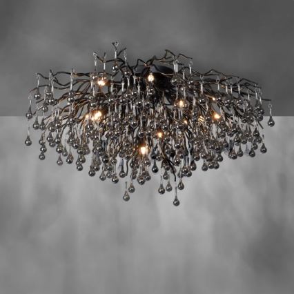 Paul Neuhaus 8092-18 - pinnapealne lühter ICICLE, 14xG9/40W/230V, läbimõõt 100 cm, must