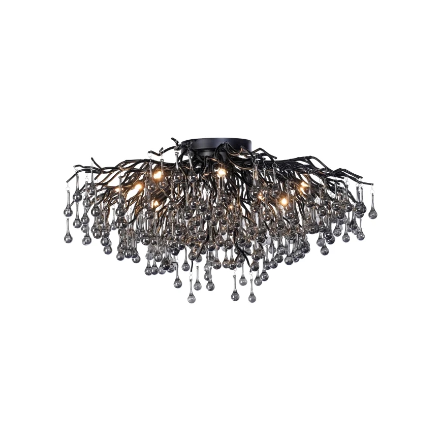 Paul Neuhaus 8092-18 - pinnapealne lühter ICICLE, 14xG9/40W/230V, läbimõõt 100 cm, must