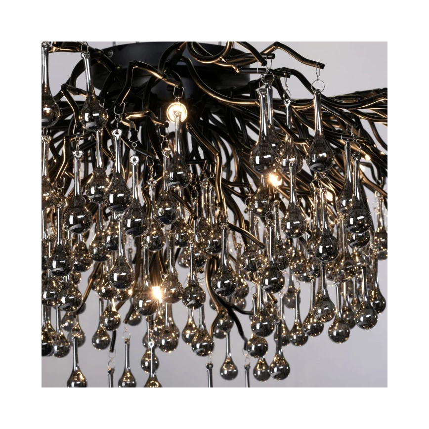 Paul Neuhaus 8092-18 - pinnapealne lühter ICICLE, 14xG9/40W/230V, läbimõõt 100 cm, must