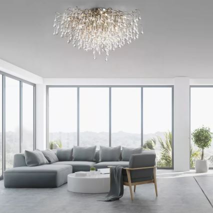 Paul Neuhaus 8092-55 - Pinnapealne laelühter ICICLE 14xG9/40W/230V, läbimõõt 100 cm, läikiv kroom