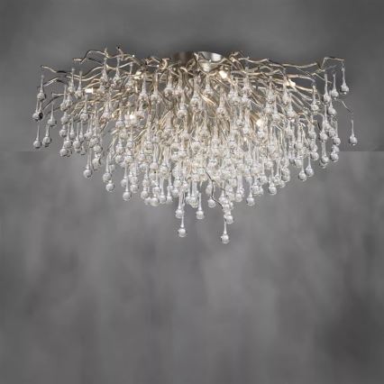 Paul Neuhaus 8092-55 - Pinnapealne laelühter ICICLE 14xG9/40W/230V, läbimõõt 100 cm, läikiv kroom