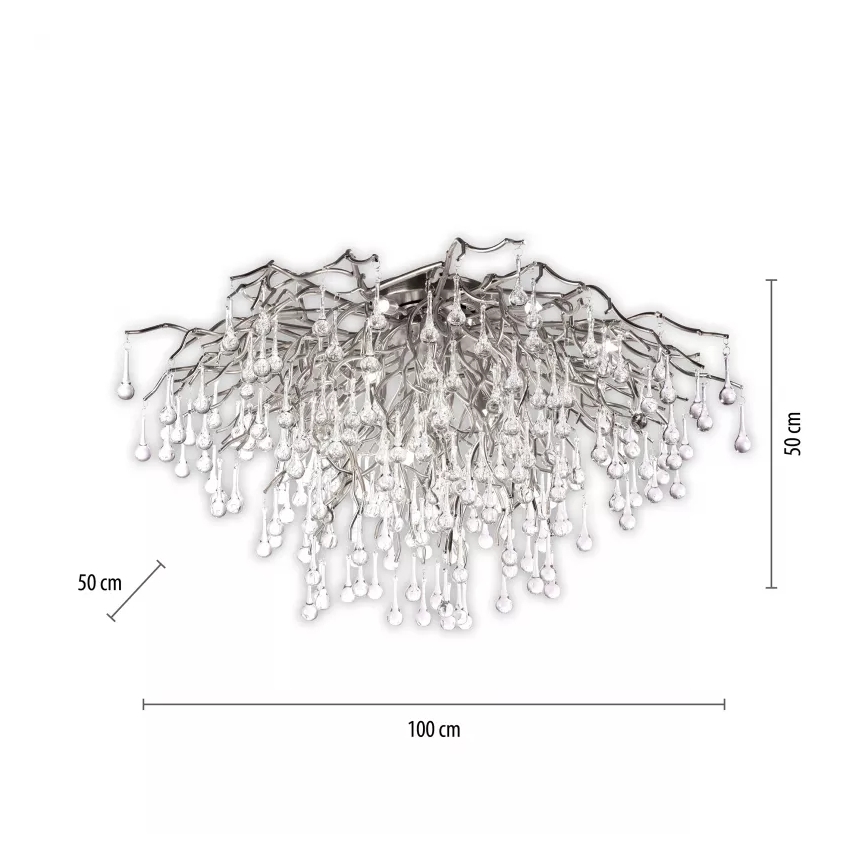 Paul Neuhaus 8092-55 - Pinnapealne laelühter ICICLE 14xG9/40W/230V, läbimõõt 100 cm, läikiv kroom