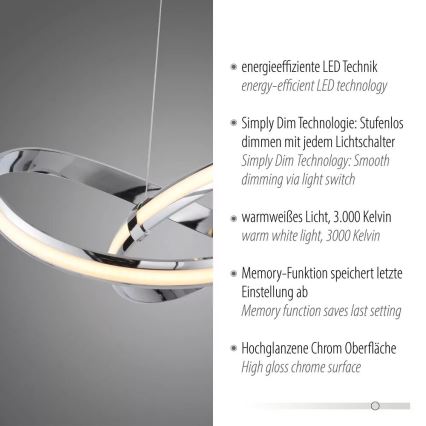 Paul Neuhaus 8291-17 - LED Hämardatav lühter MELINDA LED/30W/230V