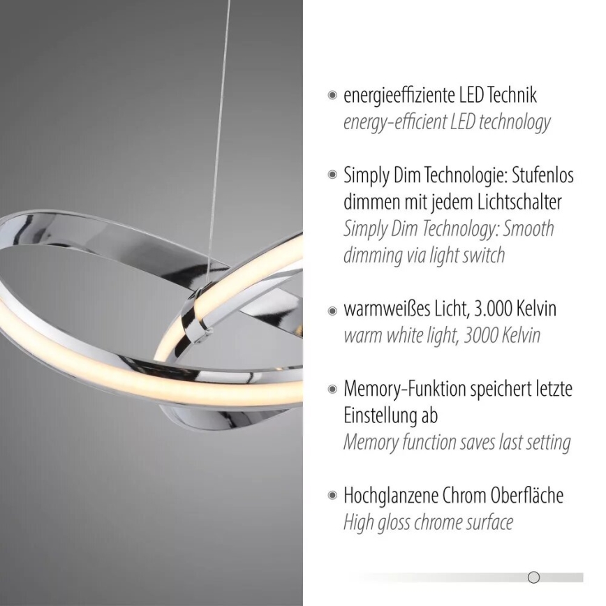 Paul Neuhaus 8291-17 - LED Hämardatav lühter MELINDA LED/30W/230V