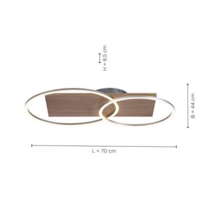 Paul Neuhaus 8329-79 - LED Hämardatav pinnale kinnitatav lühter PALMA LED/26W/230V 2700-5000K mänd + kaugjuhtimispult