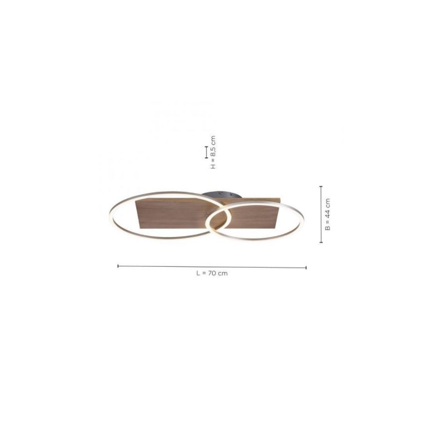 Paul Neuhaus 8329-79 - LED Hämardatav pinnale kinnitatav lühter PALMA LED/26W/230V 2700-5000K mänd + kaugjuhtimispult