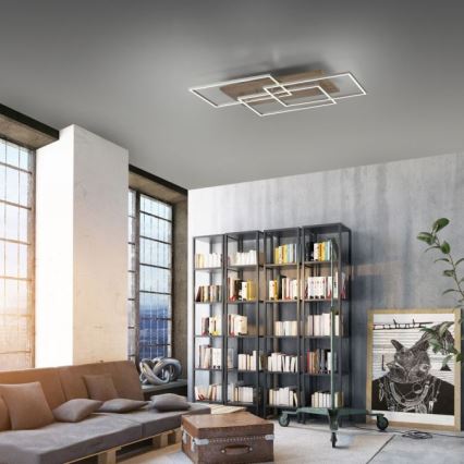 Paul Neuhaus 8330-79 - LED Hämardatav pinnale kinnitatav lühter PALMA 3xLED/12W/230V mänd + kaugjuhtimispult