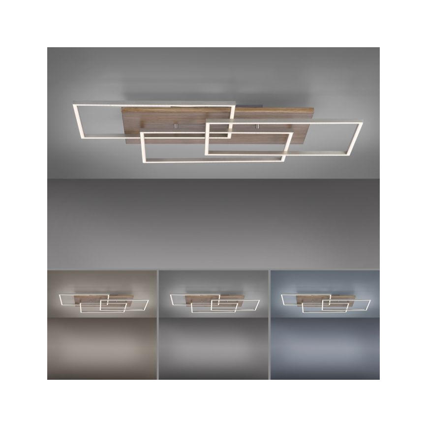 Paul Neuhaus 8330-79 - LED Hämardatav pinnale kinnitatav lühter PALMA 3xLED/12W/230V mänd + kaugjuhtimispult
