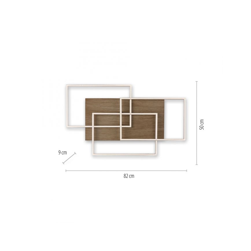 Paul Neuhaus 8330-79 - LED Hämardatav pinnale kinnitatav lühter PALMA 3xLED/12W/230V mänd + kaugjuhtimispult