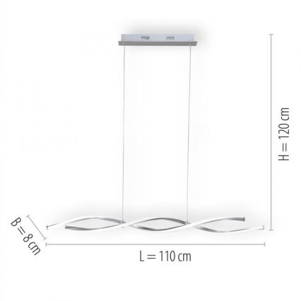 Paul Neuhaus 9142-55 - LED Hämardatav lühter POLINA 2xLED/10,2W/230V