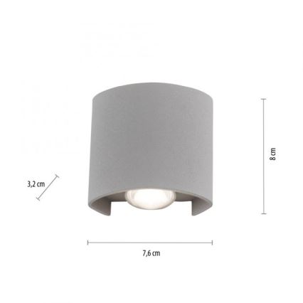 Paul Neuhaus 9486-21 - LED Väli seinavalgusti CARLO 2xLED/1,7W/230V IP54