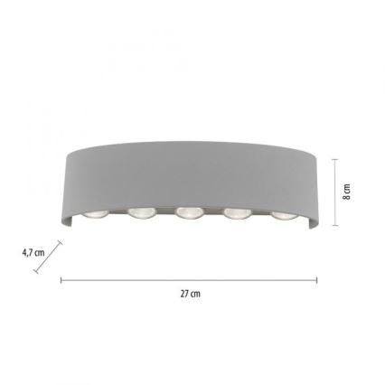 Paul Neuhaus 9489-21- LED Väli seinavalgusti CARLO 10xLED/0,8W/230V IP54