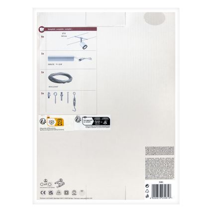 Paulmann 3981 - Komplekt 5xLED/4W Täielik kaablisüsteem TUBE 230V mattkroom/must