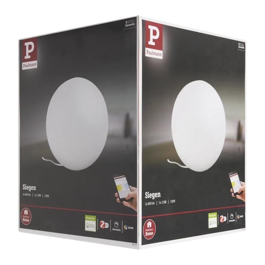 Paulmann 50102 - LED RGBW E27/7,5W Hämardatav laualamp SMART HOME 230V 2700-6500K