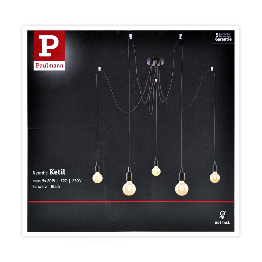 Paulmann 50389 - Lühter NEORDIC 5xE27/20W/230V ämblik