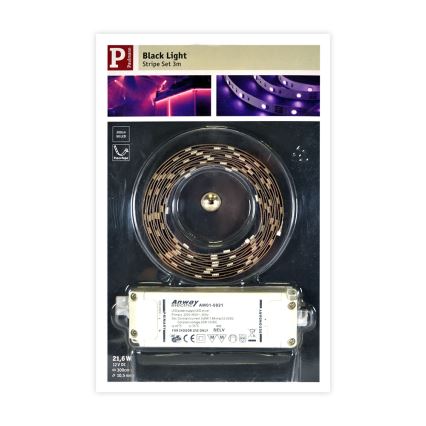 Paulmann 70329 - LED riba BLACKLIGHT LED/18W/230/12V 3m