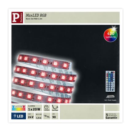 Paulmann 70587 - LED RGB/20W Hämardatav riba MAXLED 1,5m 230V + pult