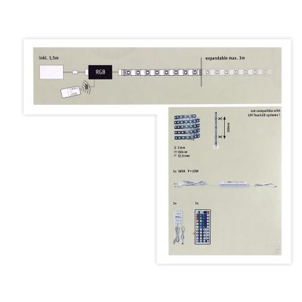 Paulmann 70587 - LED RGB/20W Hämardatav riba MAXLED 1,5m 230V + pult