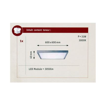 Paulmann 70652 - LED/30W Laevalgusti LUNAR 230V