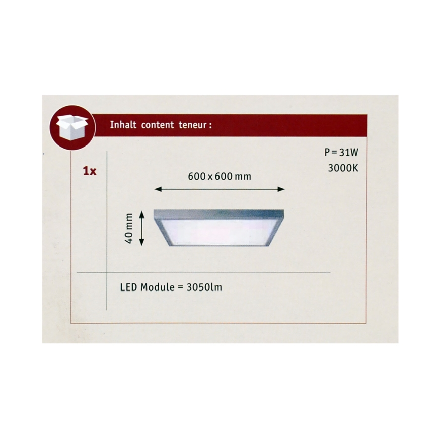 Paulmann 70652 - LED/30W Laevalgusti LUNAR 230V