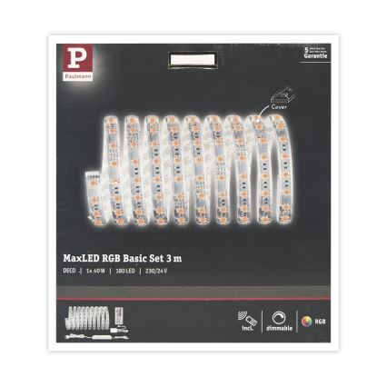 Paulmann 70673 - LED RGB/40W Hämardatav riba MAXLED 3m 230V + pult