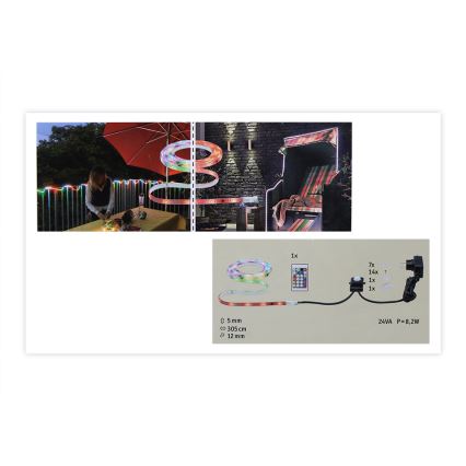 Paulmann 70698 -LED RGB/6,4W IP67 Hämardatav väliriba WATERLED 3m 230V+ pult