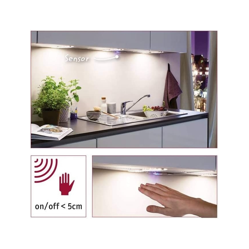 Paulmann 70711 - KOMPLEKT 3xLED/2,8W Mööblivalgustus anduriga SOFTPAD 230V 2700K