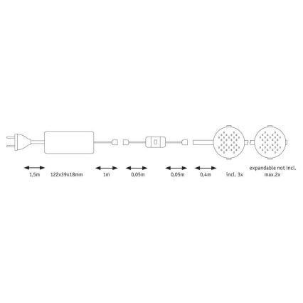 Paulmann 70711 - KOMPLEKT 3xLED/2,8W Mööblivalgustus anduriga SOFTPAD 230V 2700K