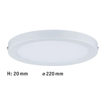 Paulmann 70868 - LED/18,5W Hämardatav valguspaneel ATRIA 230V 2700K d. 22 cm valge