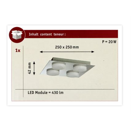 Paulmann 70875 - 4xLED/5W IP23 Vannitoa laevalgusti DORADUS 230V