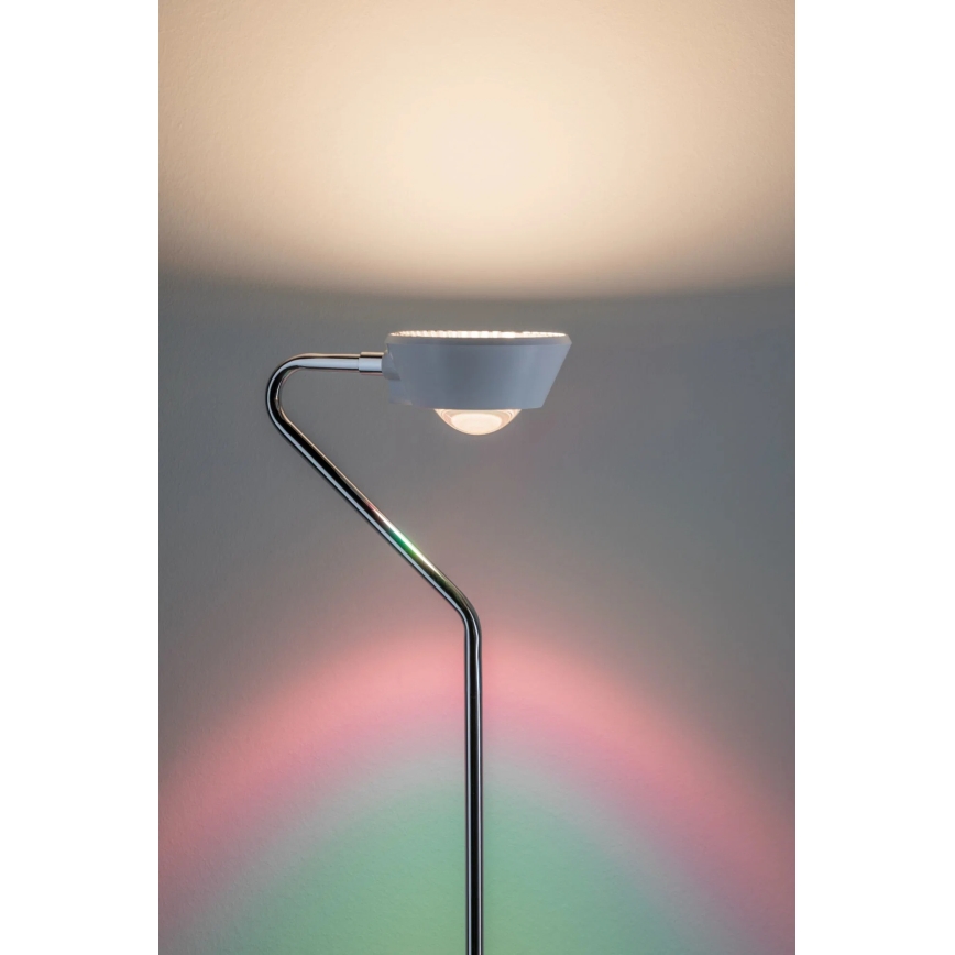 Paulmann 70920 - LED/7,5W Hämardatav põrandalamp RAMOS 230V valge/läikiv kroom